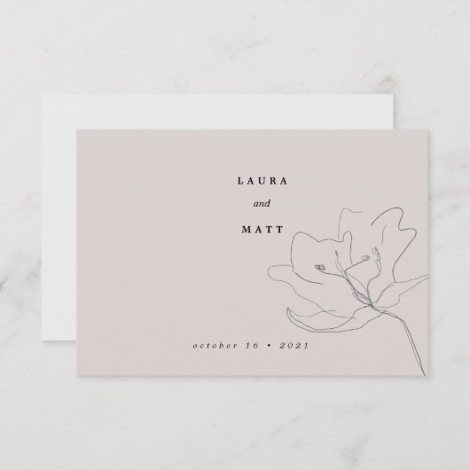 Moderne fijne bleekroze flesmaaltijd keuze RSVP (Voorkant / Achterkant)