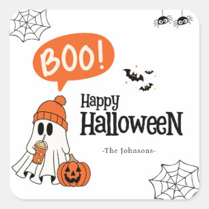 Moderne Fijne Halloween Vierkante Sticker
