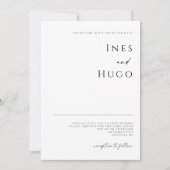 Moderne fijne lijn handtekening script luxe uitnod save the date (Voorkant)