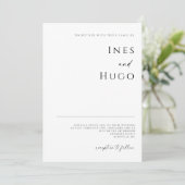 Moderne fijne lijn handtekening script luxe uitnod save the date (Staand voorkant)