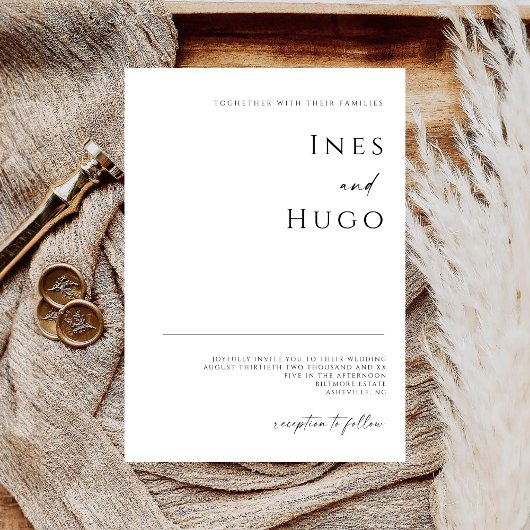 Moderne fijne lijn handtekening script luxe uitnod save the date