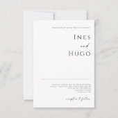 Moderne fijne lijn handtekening script luxe uitnod save the date (Voorkant)