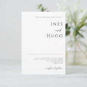 Moderne fijne lijn handtekening script luxe uitnod save the date (Staand voorkant)