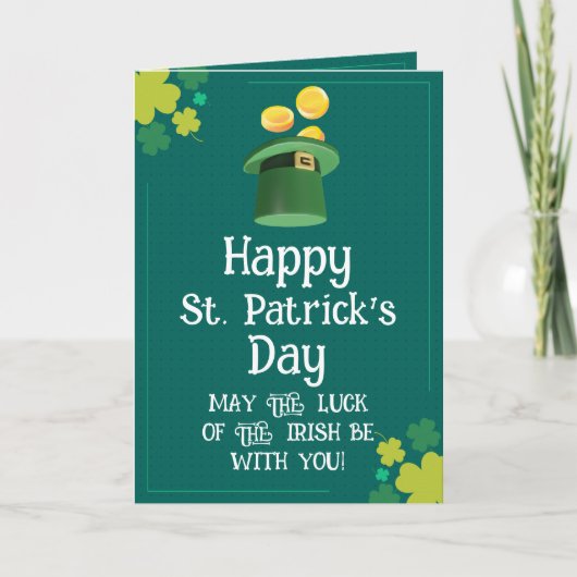 Moderne fijne St. Patrick's Dag - Ierse Zegen Kaart (Voorkant)