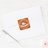 Moderne fijne Thanksgiving oranje Vierkante Sticker (Envelop)