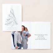 Moderne filigraan kerstboom zilverfolie Kaart (Display)