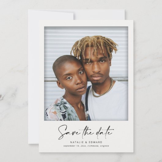 Moderne  film lijst bruiloft foto aankondiging (Voorkant)