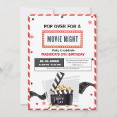 Moderne Film Nacht Verjaardagsfeestuitnodiging Kaart (Voorkant)