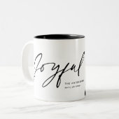 Moderne filmstrip 5 Foto Joyful Kerstgreen Tweekleurige Koffiemok (Voorkant links)