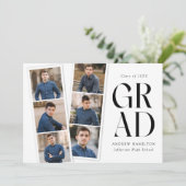 Moderne Filmstrip 6 Foto Collage Afstuderen Aankondiging (Staand voorkant)
