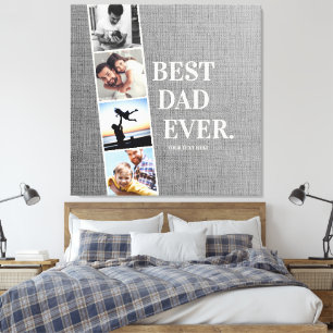Moderne filmstrip Beste vader ooit foto-inklage Canvas Afdruk