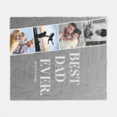 Moderne filmstrip Beste vader ooit foto-inklage Fleece Deken (Voorkant (Horizontaal))
