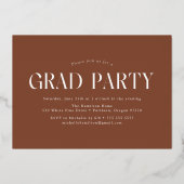 Moderne Filmstrip Brown 6 Fotogradatie Partij Folie Uitnodiging (Achterkant)