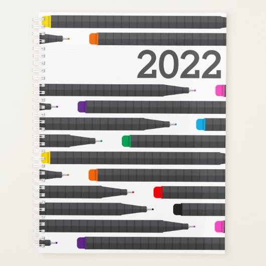 Moderne Fineline Pens Patroon Artiest Schrijver Ja Planner (Voorkant)