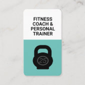 Moderne fitness coach personal trainer kettlebell visitekaartje (Voorkant)