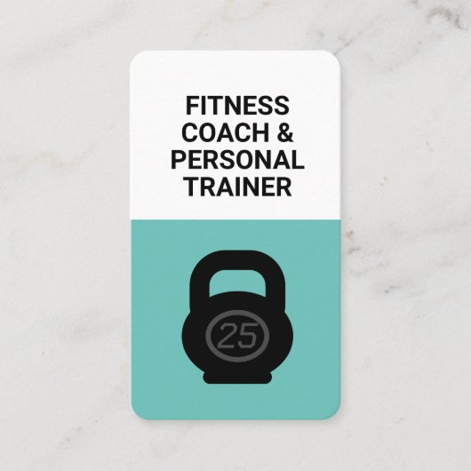 Moderne fitness coach personal trainer kettlebell visitekaartje (Voorkant)
