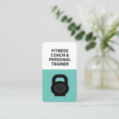Moderne fitness coach personal trainer kettlebell visitekaartje (Staand voorkant)