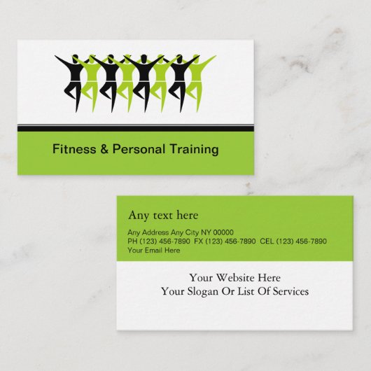 Moderne fitness en persoonlijke trainers Visitekaa Visitekaartje (Voorkant / Achterkant)