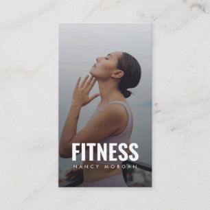 Moderne Fitness Foto QR Code Persoonlijke Trainer Visitekaartje