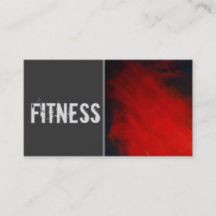 Moderne Fitness Gray Red Abstract Zakelijke Kaart Visitekaartje
