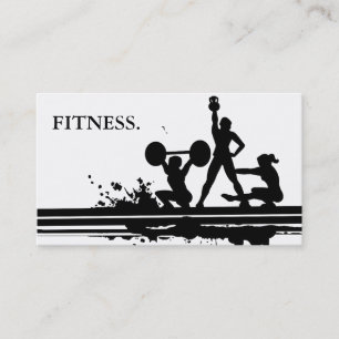 Moderne fitness in zwart en wit visitekaartje