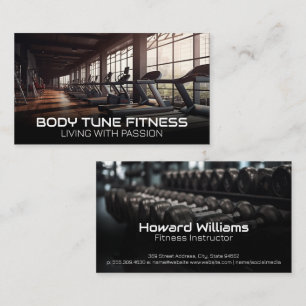 Moderne Fitness   Loopband   Dumbbell Gewichten Visitekaartje