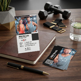 Moderne fitness met foto voor personal trainer visitekaartje