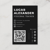 Moderne Fitness Personal Trainer QR Code Foto Visitekaartje (Achterkant)