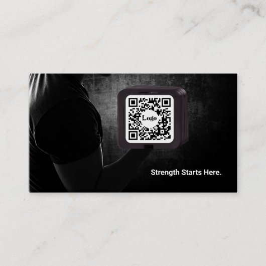 Moderne Fitness QR-code Visitekaartje (Voorkant)