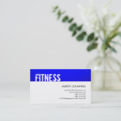 Moderne fitness Sport Blue White Visitekaartje (Staand voorkant)