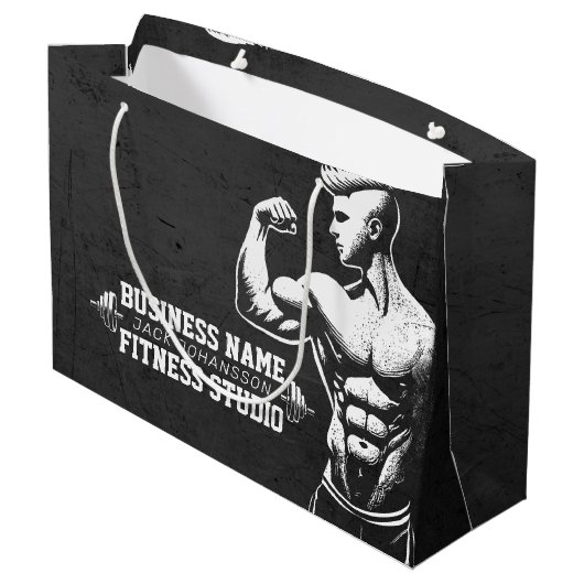 Moderne Fitness Trainer Bodybuilding Gym Instructo Groot Cadeauzakje (Achterkant Gekanteld)