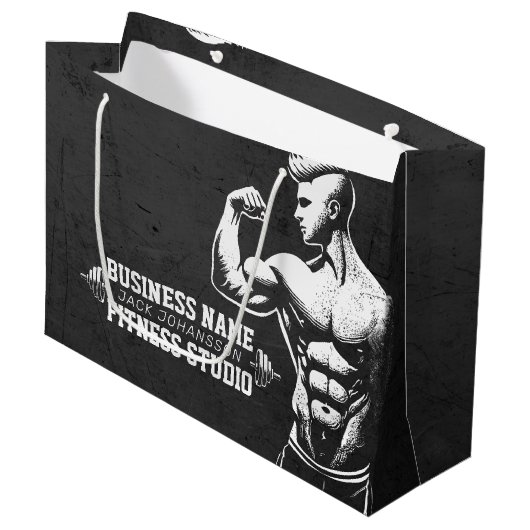 Moderne Fitness Trainer Bodybuilding Gym Instructo Groot Cadeauzakje (Voorkant Gekanteld)
