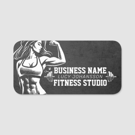 Moderne Fitness Trainer Bodybuilding Gym Instructo Naamplaatje (Voorkant)