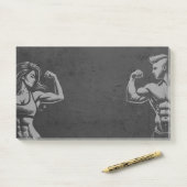 Moderne Fitness Trainer Bodybuilding Gym Instructo Post-it® Notes (Op bureau)