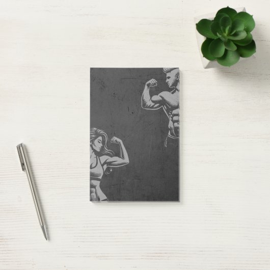 Moderne Fitness Trainer Bodybuilding Gym Instructo Post-it® Notes (Kantoor)