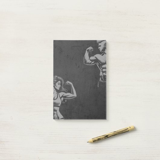 Moderne Fitness Trainer Bodybuilding Gym Instructo Post-it® Notes (Op bureau)