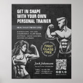 Moderne Fitness Trainer Bodybuilding Gym Instructo Poster (Voorkant)