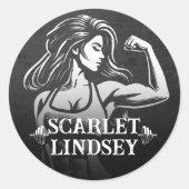 Moderne Fitness Trainer Bodybuilding Gym Instructo Ronde Sticker (Voorkant)