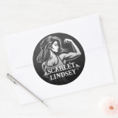 Moderne Fitness Trainer Bodybuilding Gym Instructo Ronde Sticker (Envelop)