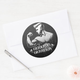 Moderne Fitness Trainer Bodybuilding Gym Instructo Ronde Sticker