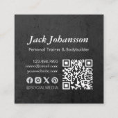 Moderne Fitness Trainer Bodybuilding Gym Instructo Vierkante Visitekaartje (Achterkant)