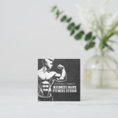 Moderne Fitness Trainer Bodybuilding Gym Instructo Vierkante Visitekaartje (Staand voorkant)