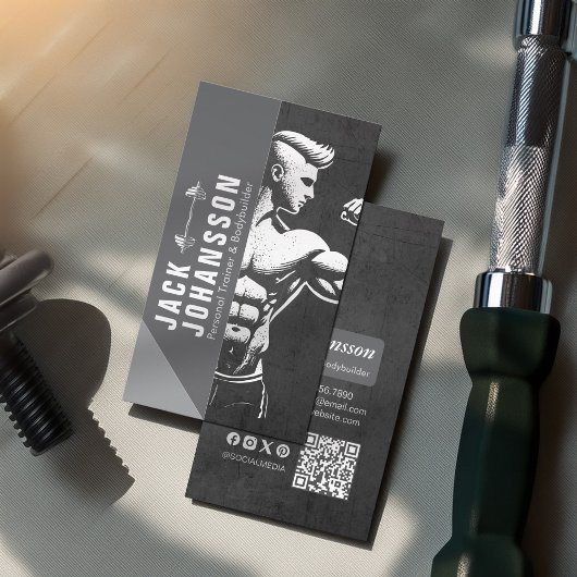 Moderne Fitness Trainer Bodybuilding Gym Instructo Visitekaartje