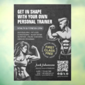 Moderne fitness trainer bodybuilding gyminstructeu raamsticker (Vel 3)