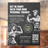 Moderne fitness trainer bodybuilding gyminstructeu raamsticker (Vel 2)