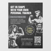 Moderne fitness trainer bodybuilding gyminstructeu raamsticker (Vel)