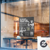 Moderne fitness trainer bodybuilding sportschool i raamsticker (Cafe Raam)