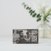 Moderne fitnesscoach foto QR-code Visitekaartje (Staand voorkant)