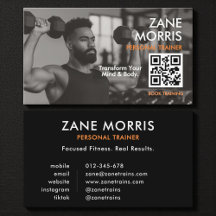 Moderne fitnesscoach foto QR-code
