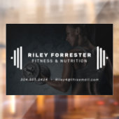 Moderne fitnesstrainer barbell-fotobusiness raamsticker (Vel 2)